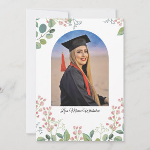 Boho Floral College Graduation Announcement
