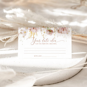 Boho floral Date night ideas. Date jar Enclosure Card