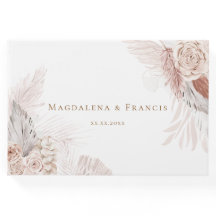 boho floral design wedding  guest book