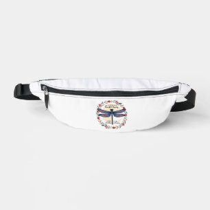 Boho Floral Dragonfly She Is Clothed With Strength Bum Bags