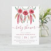 Boho Floral Dream Catcher Baby Shower Invitation (Standing Front)