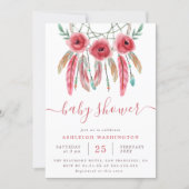 Boho Floral Dream Catcher Baby Shower Invitation (Front)