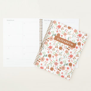 Boho Floral Earth Tones Custom Flowers Planner