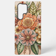 Boho Floral Earth Tones Samsung Galaxy Case