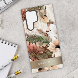 Boho Floral Earth Tones  Samsung Galaxy Case