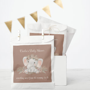Boho Floral Elephant Girl Baby Shower Thank You Favour Bag