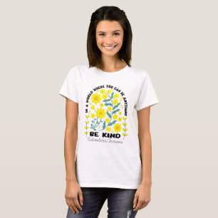 Boho Floral Endometriosis Awareness Be Kind T-Shirt