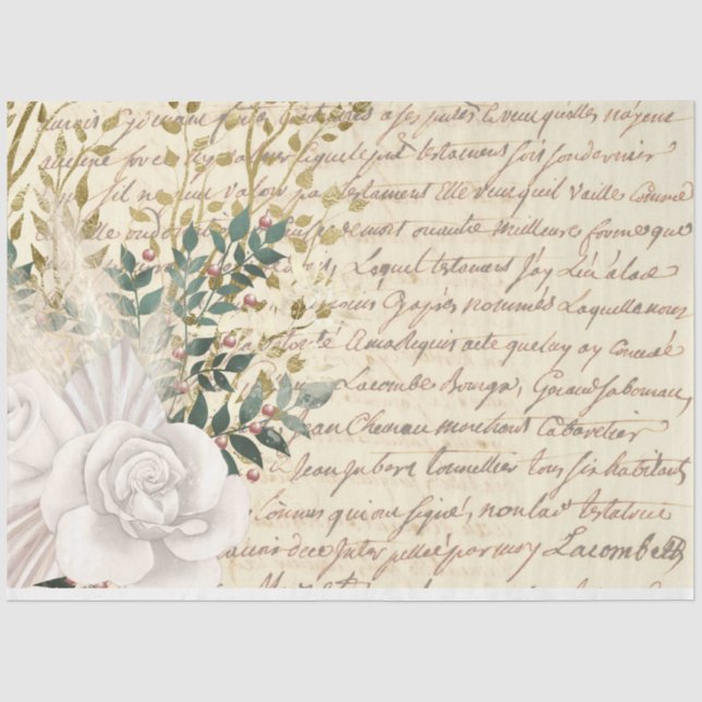 Boho Floral Ephemera Design Series #10 Tissue Paper (Front)