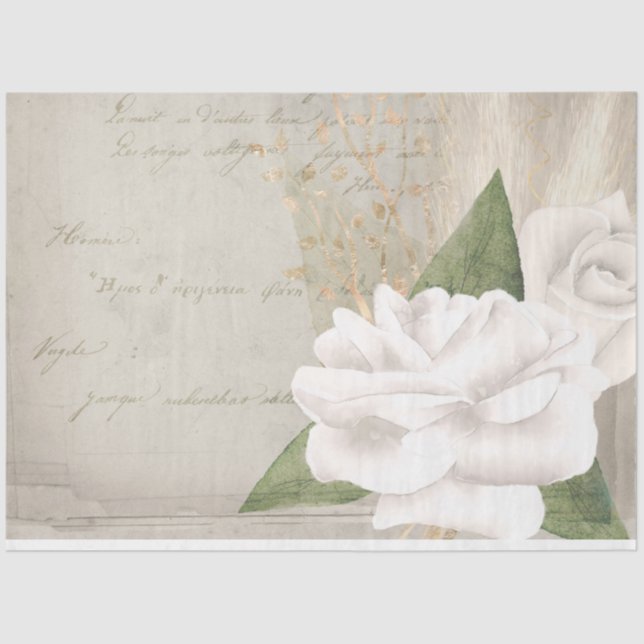 Boho Floral Ephemera Design Series #7 Tissue Paper (Front)