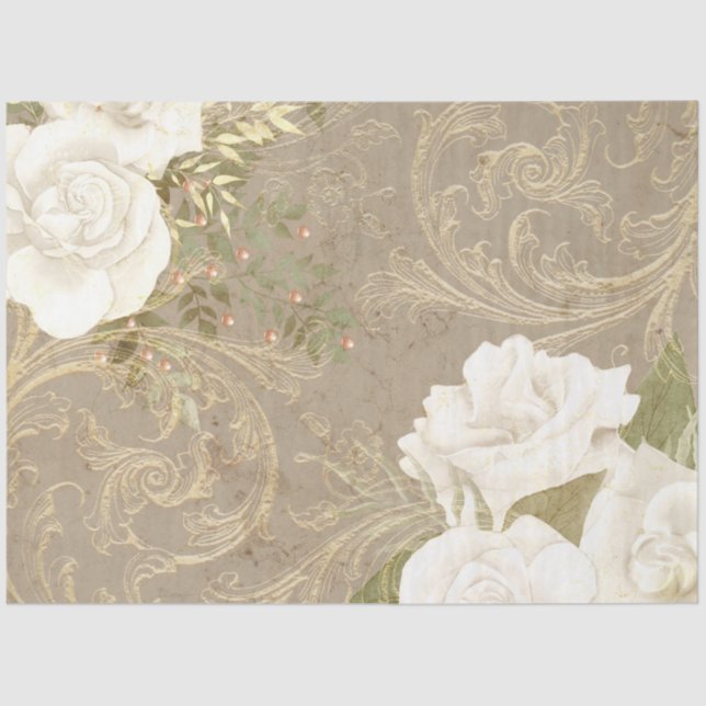 Boho Floral Ephemera Design Series #8 Tissue Paper (Front)