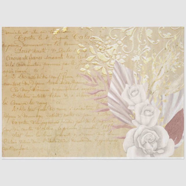 Boho Floral Ephemera Design Series #9 Tissue Paper (Front)