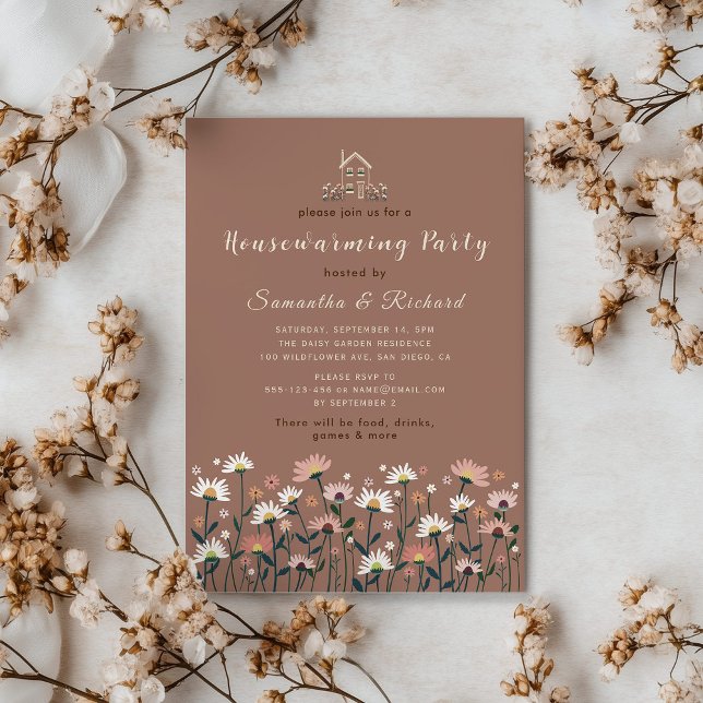 Boho Floral Fall Autumn Housewarming Party Invitation (Creator Uploaded)