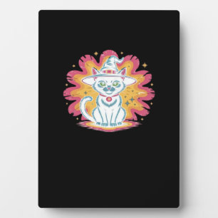 Boho Floral Fall Black Cat Halloween Essential T-S Plaque