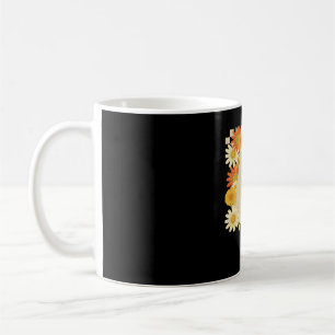 Boho Floral Fall Ghost and Black Cat Halloween Fal Coffee Mug