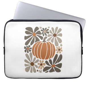 Boho Floral Fall Pumpkin Season Laptop Sleeve