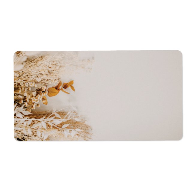 Boho floral fall wedding blank adhesive name tags (Front)