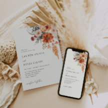 Boho Floral Fall Wedding Invite