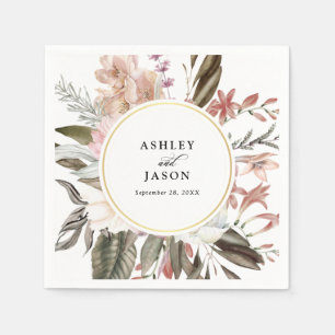 Boho Floral Fantasy Watercolor Wedding Napkin