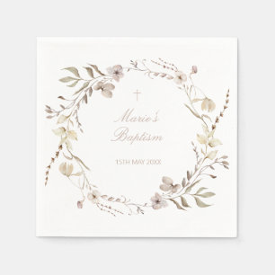 Boho floral flowers editable napkins