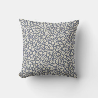 Boho Floral Flowers in Blue Erin Kendal Cushion