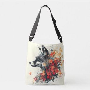 Boho Floral Fox Wildlife Nature Crossbody Bag