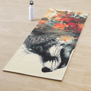 Boho Floral Fox Wildlife Nature Yoga Mat
