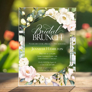 Boho Floral Frame Bridal Brunch Bridal Shower Acrylic Invitations