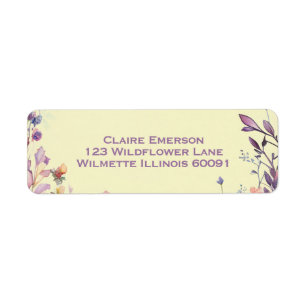 Boho floral frame invitation return address label