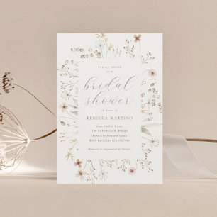 Boho Floral Frame Wildflower Bridal Shower Invitation