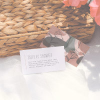 Boho Floral Green & Pink Bridal Shower Insert