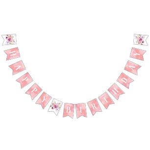 Boho Floral Happy Birthday Bunting