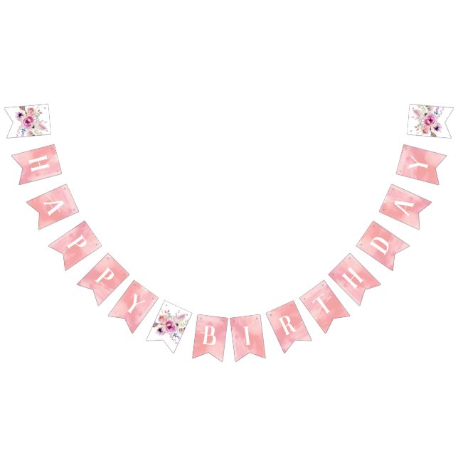 Boho Floral Happy Birthday Bunting (All)