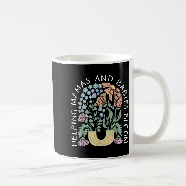 Boho Floral Helng Mamas &amp; Babies Bloom Doula B Coffee Mug (Right)