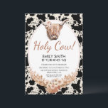 Boho Floral Highland Cow Birthday Invitation<br><div class="desc">Boho Floral Highland Cow Birthday Invitation

Sweet holy cow themed birthday invitation in a bohemian style featuring a blush and natural tones boho floral arrangement,  cowhide pattern and a highland cow.  This boho floral cow birthday invitation is ideal for a girls 16th,  12st or 30th birthday.</div>