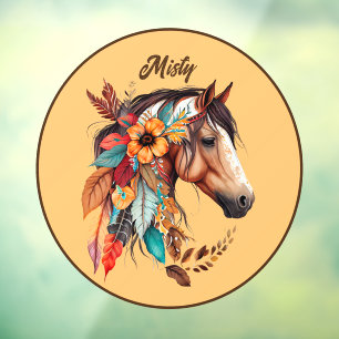 Boho Floral Horse Personalized