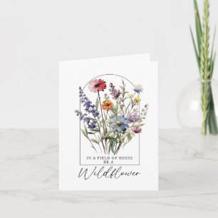 Boho Floral Inspirational Wildflower Quote Note Card