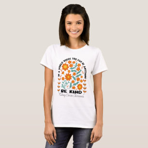 Boho Floral Kidney Cancer Be Kind T-Shirt