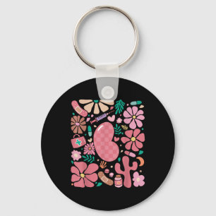 Boho Floral Kidney Nurse Summer Nephrology Dialysi Key Ring