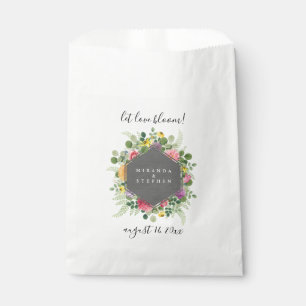 Boho Floral Let Love Bloom Wedding Flower Seeds Favour Bag