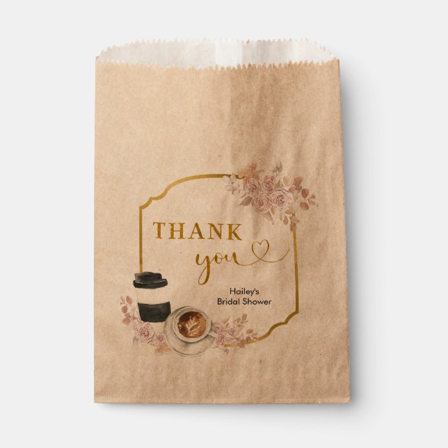 Boho Floral Love is Brewing Coffee Favour Bag (Front)