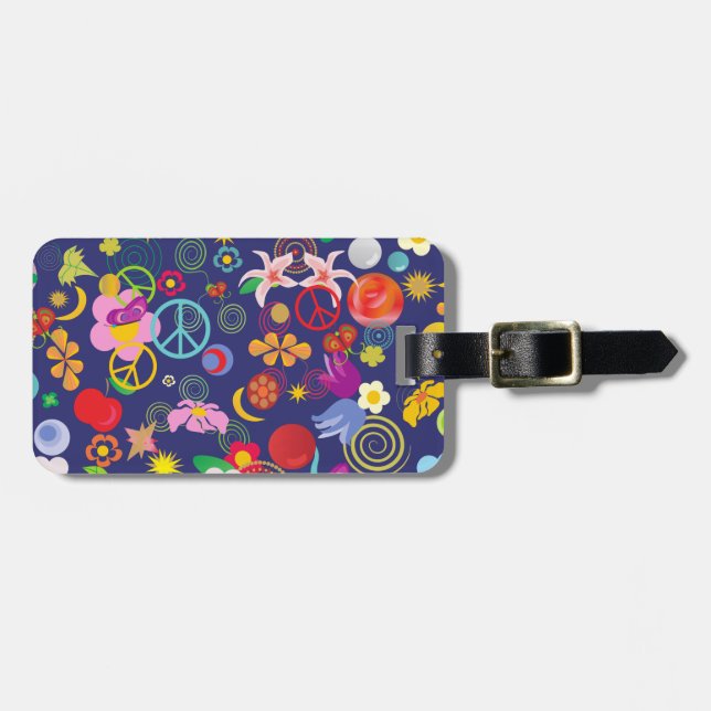 Boho floral luggage tag (Front Horizontal)
