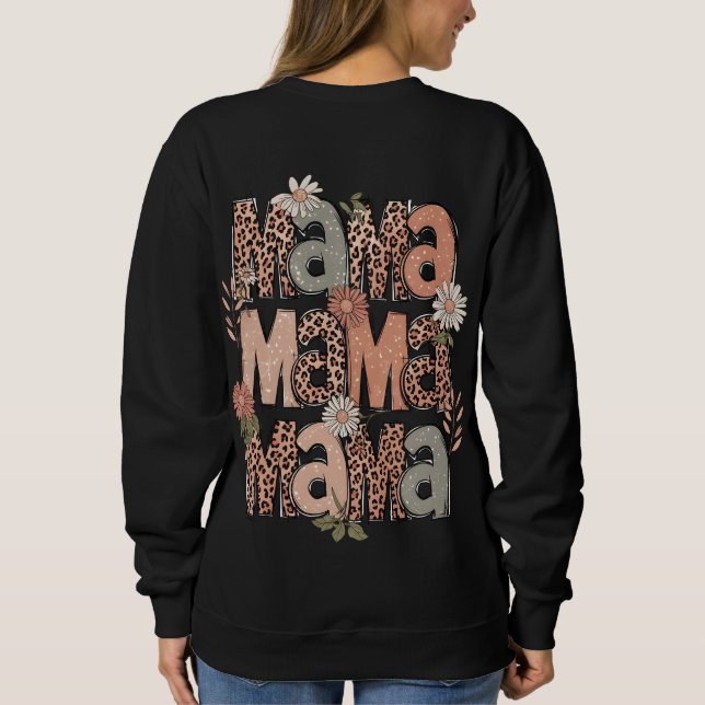 Boho Floral "Mama" Retro Sweatshirt (Back)