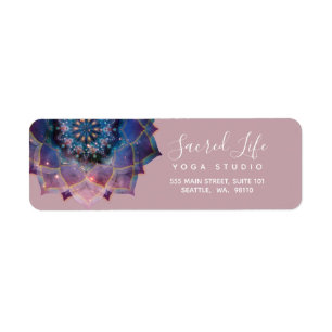 Boho Floral Mandala Chic & Trendy Return Address Label