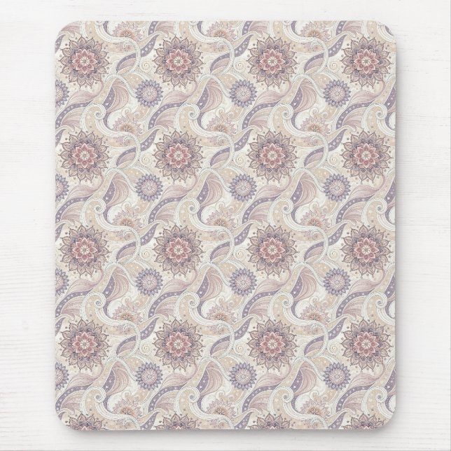 Boho Floral Mandala Spiritual Design Pattern Mouse Pad (Front)