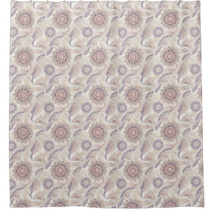 Boho Floral Mandala Spiritual Design Pattern Shower Curtain