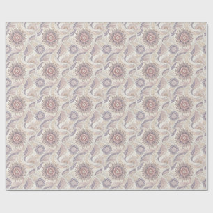 Boho Floral Mandala Spiritual Design Pattern Wrapping Paper
