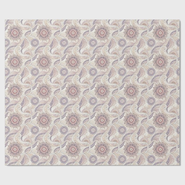 Boho Floral Mandala Spiritual Design Pattern Wrapping Paper (Flat)