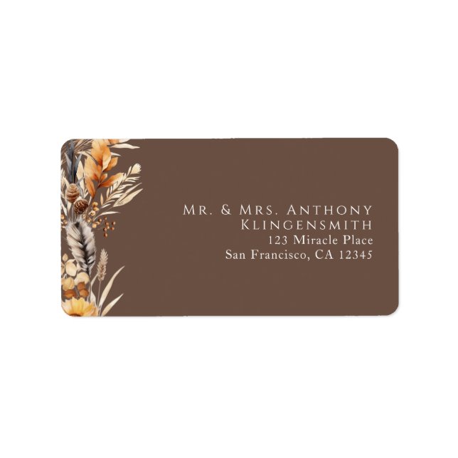 Boho Floral Minimal Brown Label (Front)