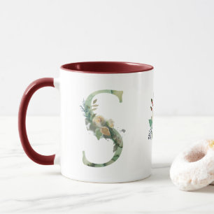 Boho Floral Monogram S Coffee Mug