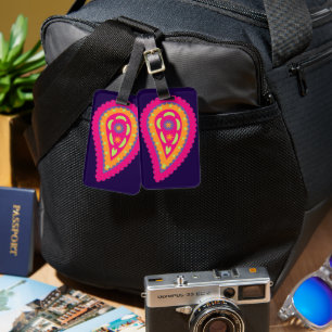 Boho Floral Motif Luggage Tag